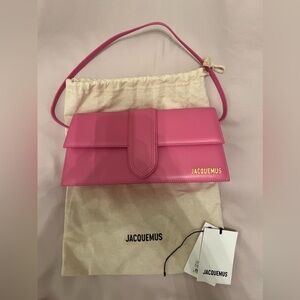 New pink JACQUEMUS Le Bambino Long Leather Bag